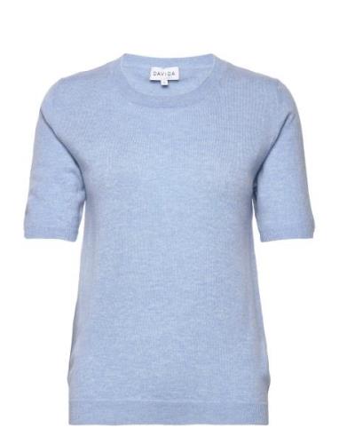 T-Shirt Over D Designers Knitwear Jumpers Blue Davida Cashmere