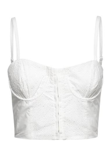 Iva Broderie Cot Crop Top Tops Crop Tops Sleeveless Crop Tops White Fr...