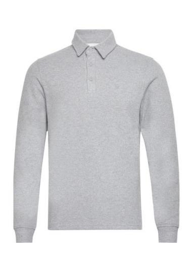 Sebastian Polo Sweat With Emb. Tops Polos Long-sleeved Grey Casual Fri...