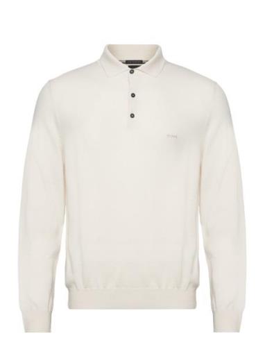 Bono-L Tops Knitwear Long Sleeve Knitted Polos White BOSS