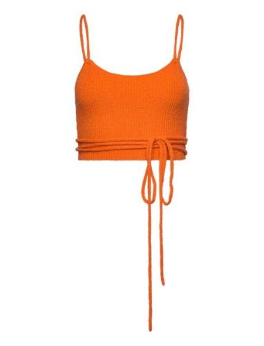 Fama Knit Top Tops Crop Tops Sleeveless Crop Tops Orange HOLZWEILER