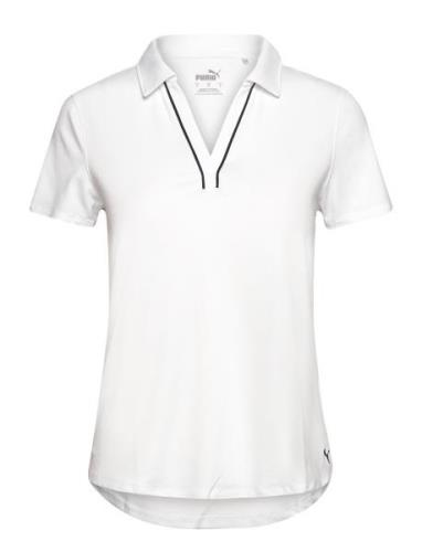 W Cloudspun Piped Ss Polo Tops T-shirts & Tops Polos White PUMA Golf