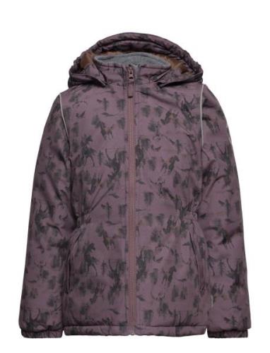 Winter Jacket Aop Outerwear Jackets & Coats Winter Jackets Purple Mikk...