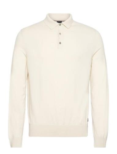 Gemello-P Tops Knitwear Long Sleeve Knitted Polos Beige BOSS