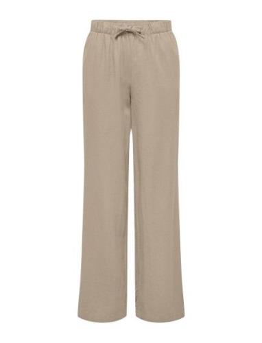 Onlcaro Mw Linen Bl Pull-Up Pant Cc Pnt Bottoms Trousers Linen Trouser...