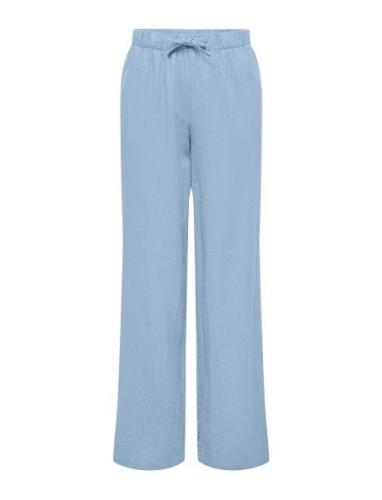 Onlcaro Mw Linen Bl Pull-Up Pant Cc Pnt Bottoms Trousers Linen Trouser...