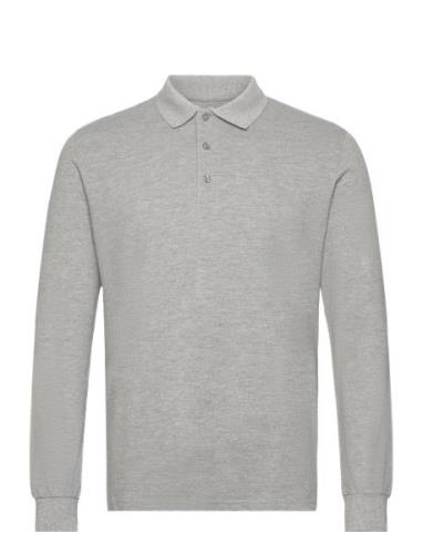 Albert Ls Organic / Recycle Tops Polos Long-sleeved Grey Kronstadt