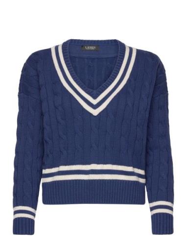 Cable-Knit Cricket Sweater Designers Knitwear Jumpers Blue Lauren Ralp...