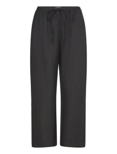 Trousers Bella Linen Cropped Bottoms Trousers Linen Trousers Black Lin...