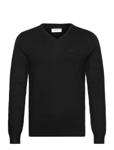 Eco Vero V-Neck Jumper Tops Knitwear V-necks Black Lindbergh