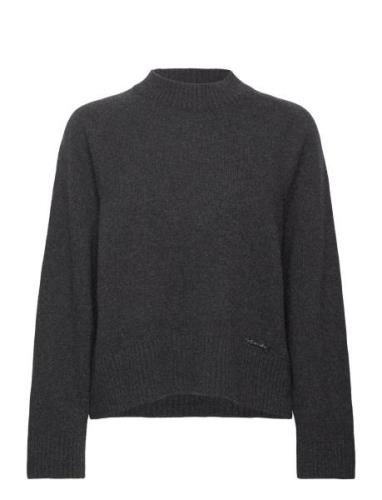 W. Lambswool Knit Crew Designers Knitwear Jumpers Grey HOLZWEILER