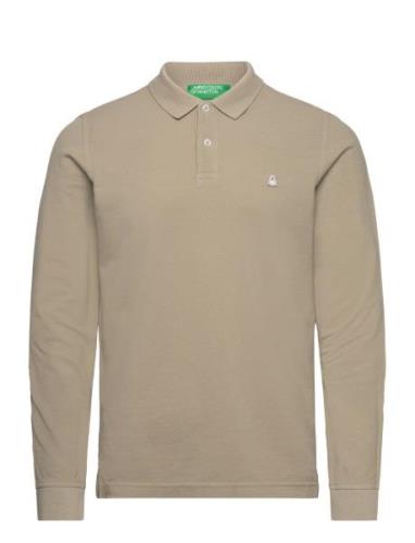 L/S Polo Shirt Tops Polos Long-sleeved Green United Colors Of Benetton