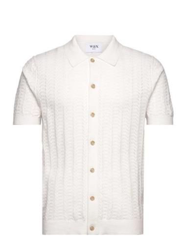 Tellaro Shirt Pointelle Ecru Designers Knitwear Short Sleeve Knitted P...