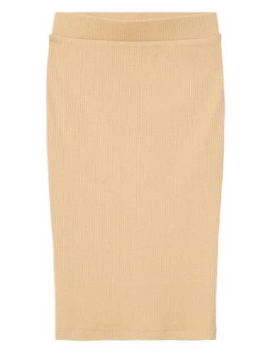 Nkfheljaya Xsl Long Skirt Dresses & Skirts Skirts Midi Skirts Beige Na...