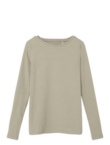 Nkfsuraja Xsl Ls Top Noos Tops T-shirts Long-sleeved T-Skjorte Beige N...