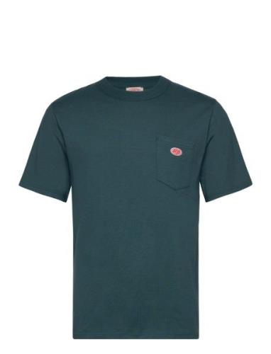 Basic Pocket T-Shirt Héritage Tops T-Kortærmet Skjorte Blue Armor Lux