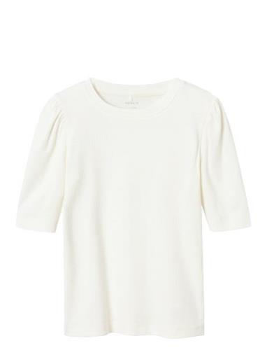 Nkfnuol 2/4 Slim Top Tops T-Kortærmet Skjorte White Name It