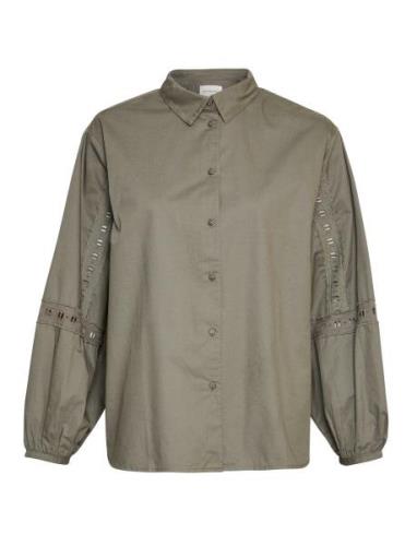 Mschjeovana Petronia Shirt Tops Shirts Long-sleeved Khaki Green MSCH C...