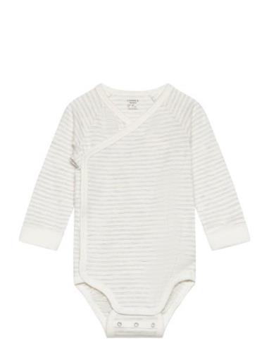 Body Wrap Striped Newborn Bodies Long-sleeved Cream Lindex