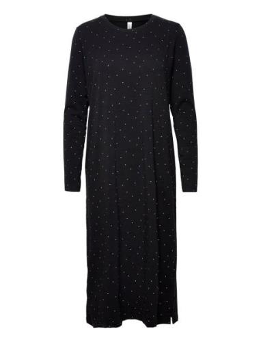 Ls Nightdress Aop Jersey Nattøj Black Lindex