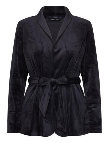 Sensual Velour Robe Top Morgenkåbe Black Triumph