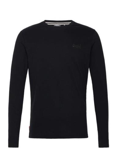 Essential Logo Long Sleeve Top Tops T-Langærmet Skjorte Black Superdry