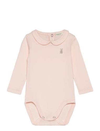 Bodysuit L/S Bodies Long-sleeved Pink United Colors Of Benetton