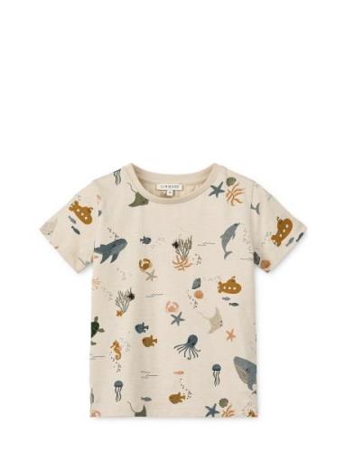 Apia Baby Printed Shortsleeve T-Shirt Tops T-Kortærmet Skjorte Cream L...