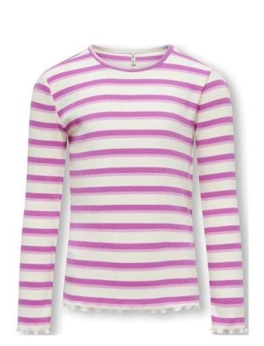 Kogevig L/S Rib Top Jrs Tops T-shirts Long-sleeved T-Skjorte Pink Kids...