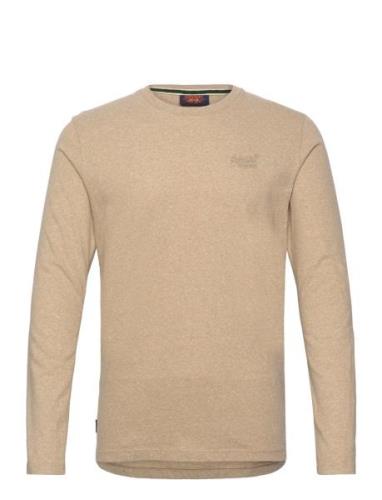 Essential Logo Long Sleeve Top Tops T-Langærmet Skjorte Beige Superdry