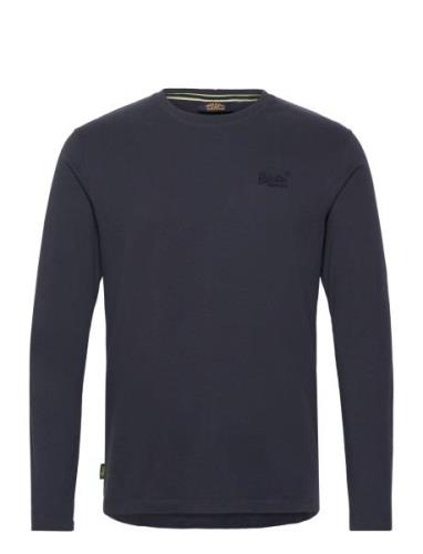 Essential Logo Long Sleeve Top Tops T-Langærmet Skjorte Navy Superdry