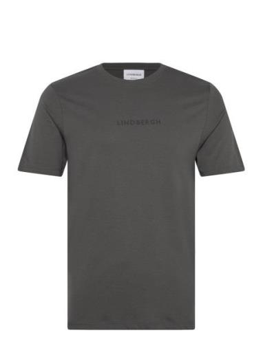 Lindbergh Print Tee S/S Tops T-Kortærmet Skjorte Grey Lindbergh