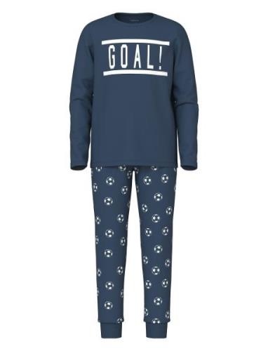 Nkmnightset Dark Denim Football Noos Pyjamassæt Navy Name It