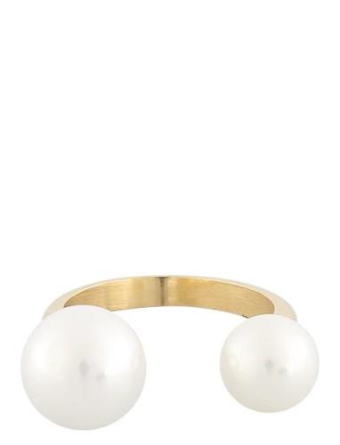 Next Pearl Ring G/White - S Ring Smykker Gold SNÖ Of Sweden