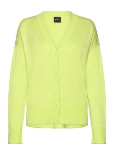 C_Feda Tops Knitwear Cardigans Green BOSS