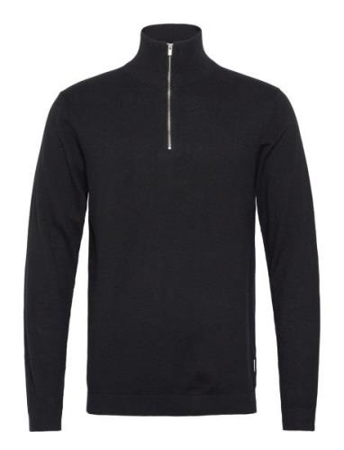 100% Recycle Knit Half Zip Tops Knitwear Half Zip Jumpers Black Lindbe...