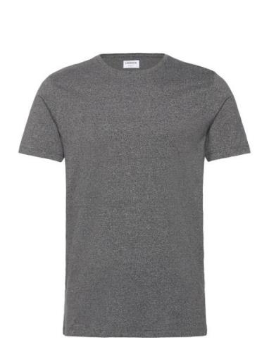 Mouliné O-Neck Tee S/S Tops T-Kortærmet Skjorte Grey Lindbergh