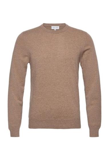 Man O-Neck Plain Designers Knitwear Round Necks Brown Davida Cashmere