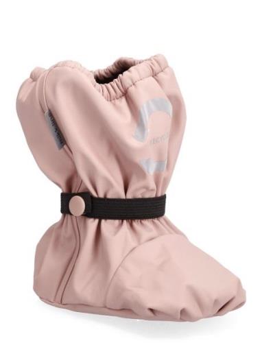 Pu Rain Footies W. Fleece Recycled Shoes Baby Booties Pink Mikk-line