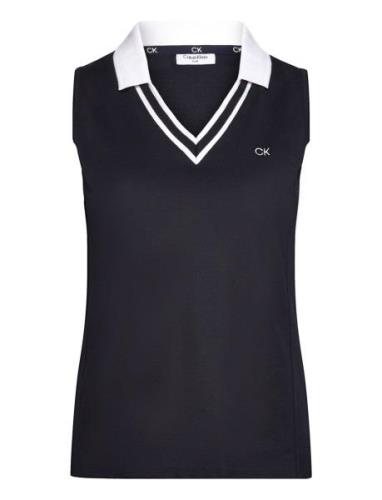 Delaware Sleeveless Polo Tops T-shirts & Tops Polos Navy Calvin Klein ...