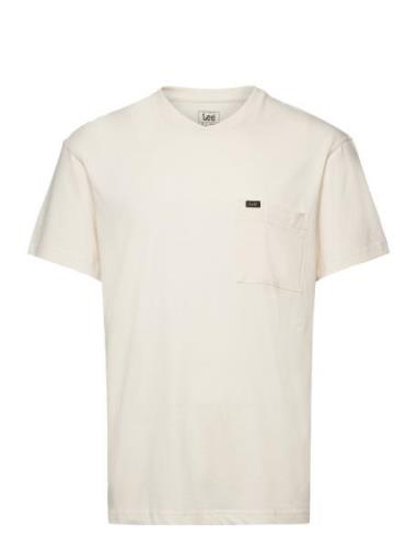 Relaxed Pocket Tee Tops T-Kortærmet Skjorte Cream Lee Jeans