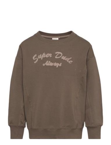 Sweatshirt Ls Tops Sweatshirts & Hoodies Sweatshirts Brown Minymo