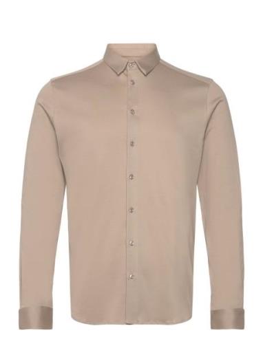 Mmgmarco Jersey Shirt Tops Shirts Casual Beige Mos Mosh Gallery