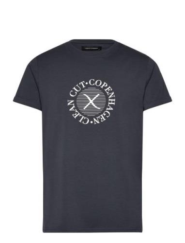 Tanner Tee S/S Tops T-Kortærmet Skjorte Navy Clean Cut Copenhagen