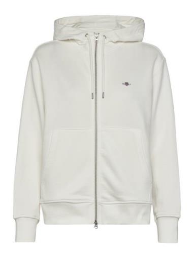 Shield Zip Hoodie Tops Sweatshirts & Hoodies Hoodies Cream GANT