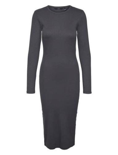 Vmmchloe Ls Calf Dress Ga Jrs Knælang Kjole Grey Vero Moda Maternity