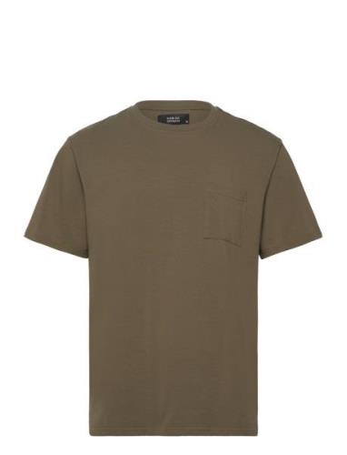 Clean Formal Stretch T-Shirt Tops T-Kortærmet Skjorte Khaki Green Clea...