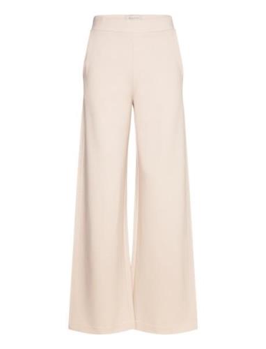 Leia Wide Pant Bottoms Trousers Wide Leg Cream Residus