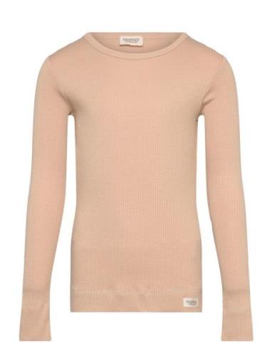 Plain Tee Ls Tops T-shirts Long-sleeved T-Skjorte Beige MarMar Copenha...