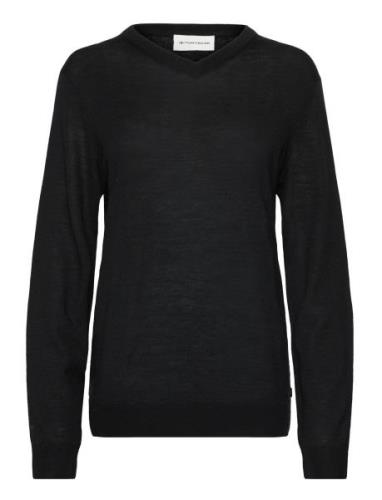 Fine Merino V-Neck Knit Tops Knitwear V-necks Black Tom Tailor